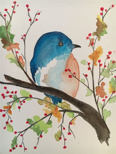 Bluebird Watercolor Watercolor Bird Birds Painting Bird Watercolor Paintings