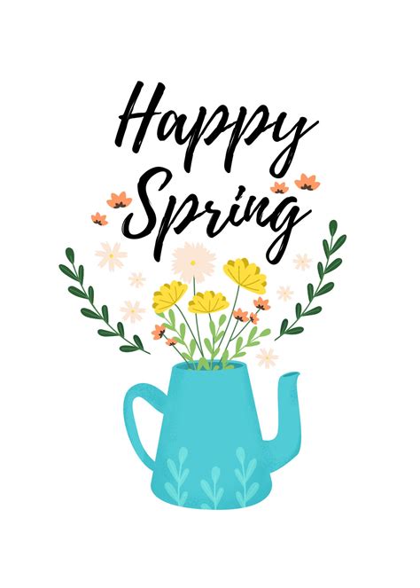 Happy Spring Greeting Card Printable Happy Spring Greeting Etsy Uk