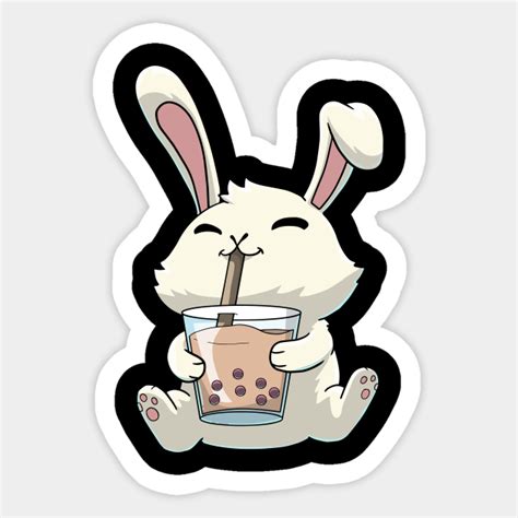 Bunny Boba Bubble Tea Kawaii Bunny Sticker Teepublic