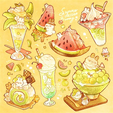 Cute Food Drawings Wallpaper