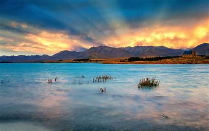 Zealand Nature Landscape Wallpapers Sunset Wallpapersafari Lake