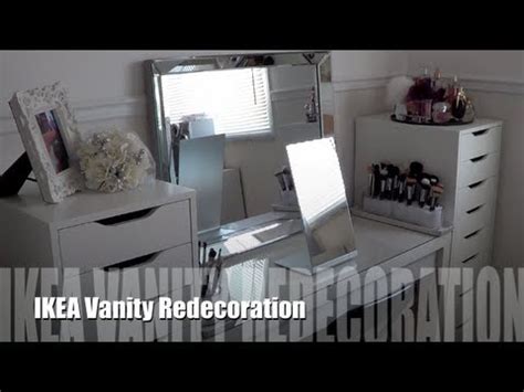 ikea vanity redecoration  makeup organization youtube