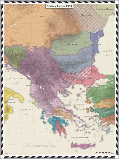 Serbian Empire 1355 | Serbian, Map, Historical maps