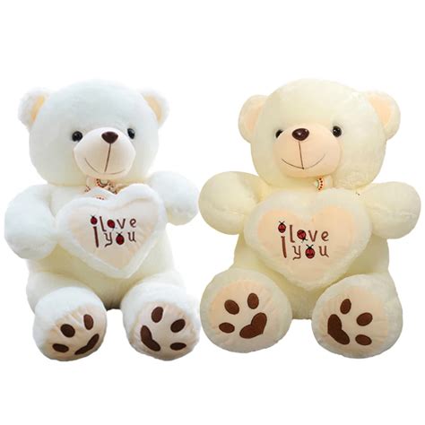 1pc 50cmand70cm stuffed plush toy holding love heart big plush teddy bear soft t for valentine