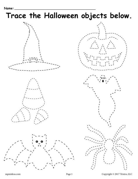 Free Printable Halloween Tracing Worksheet Halloween Halloween