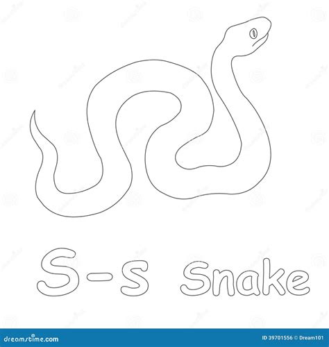 S for Snake Coloring Page stock illustration. Illustration of coloring