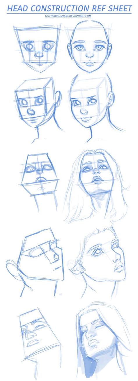 Head Construction Ref Sheet By Ashantiart On Deviantart Drawing Tutorial Face Outline