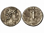 Tetradracma. 95-88 a.C. DEMETRIO III. REINO SELÉUCIDA. Anv.: Cabeza ...