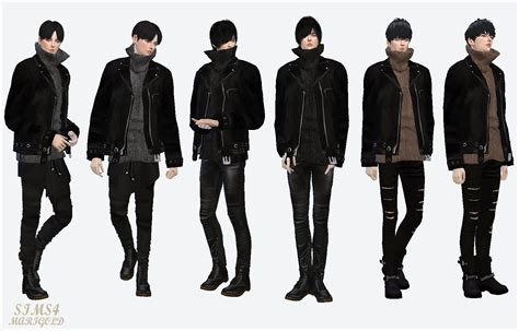 My Sims 4 Blog Jacket With Turtleneck Sweater And Accessory Leather