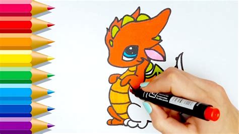 Como Dibujar Un Dragon Kawaii Paso A Paso 💙 How To Draw Kawaii Dragon