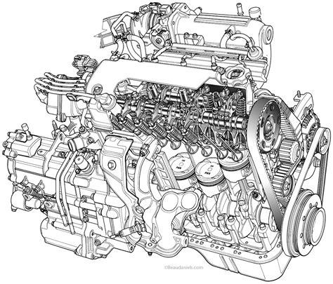 Car Engine Drawing At Explore Collection Of Car