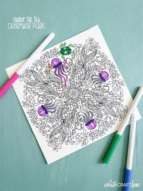 Under The Sea Coloring Page Cricut Draw Function Cricut Coloring