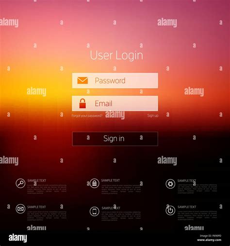 Login Form Page Blurred Background High Resolution Stock Photography