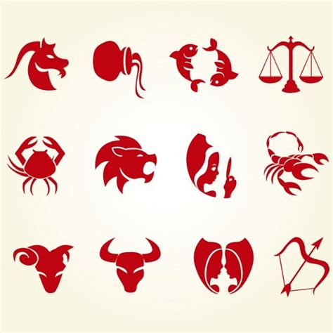 Zodiac Signs Icons Set Vector Free Download
