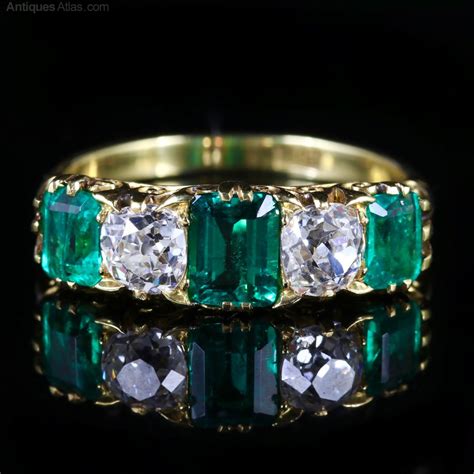 Antiques Atlas Antique Victorian Emerald Diamond Ring 18ct Gold