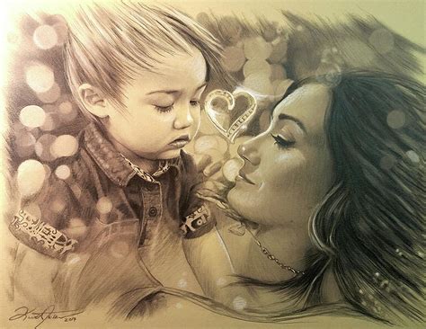 A Mothers Love Drawing By Kurt Miller Fine Art America