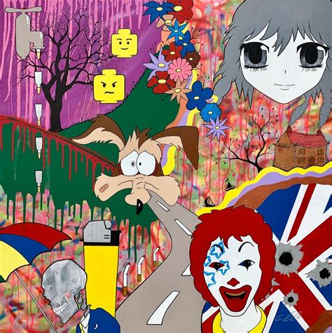 Chris Pegg Mcfuture Colourful Manga Cartoon Pop Art By Young British