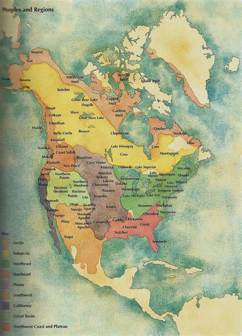Map Of North American People And Region History Ancient Maps