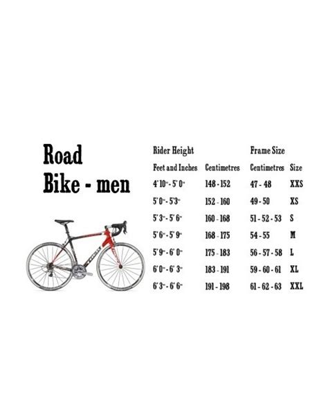Mountain Bike Size Chart For Men
