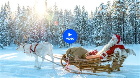 Santa Claus Reindeer Land Pello In Lapland Finland Father Christmas