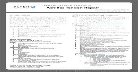 Rehabilitation Protocol Achilles Tendon Repair · Rehabilitation