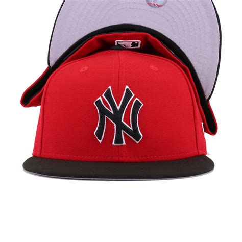 New York Yankees Scarlet Black New Era 59fifty Fitted Hat Heaven