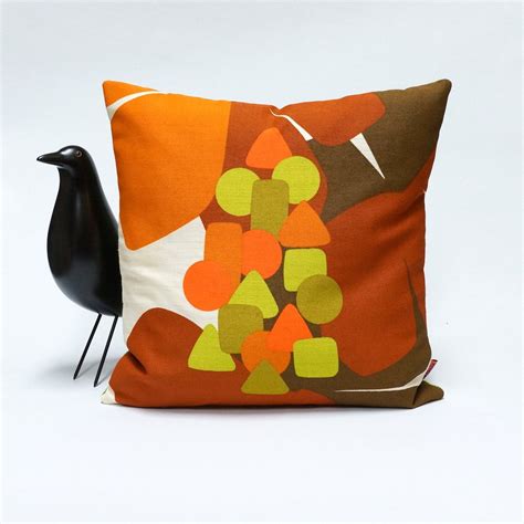 70s Retro Pillow Cover 40x40 Cm 16x16 Mid Century Etsy Retro