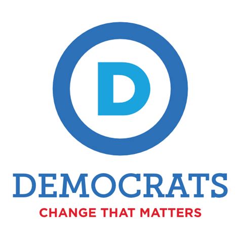 Democratic Party Logo With Slogan Tall Printed Color Sticker