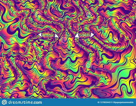 Psychedelic Alien Eyes With Waves Bright Gradient Colors