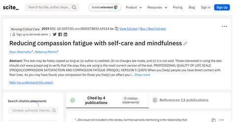 Reducing Compassion Fatigue With Self Care And Mindfulness Scite Report