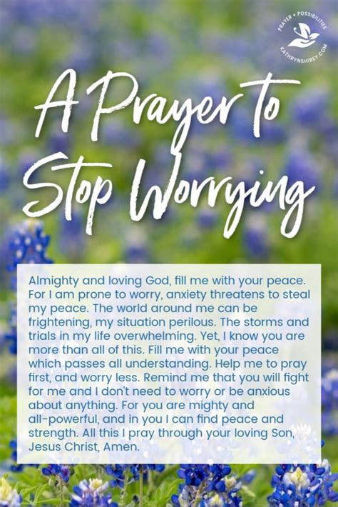 A Daily Prayer To Stop Worrying Pray For Gods Peace Which Passes