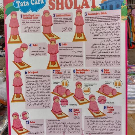 Jual Poster Panduan Tata Tata Cara Sholat Di Lengkapi Dengan Bacaan Doa Dll Kota Tangerang