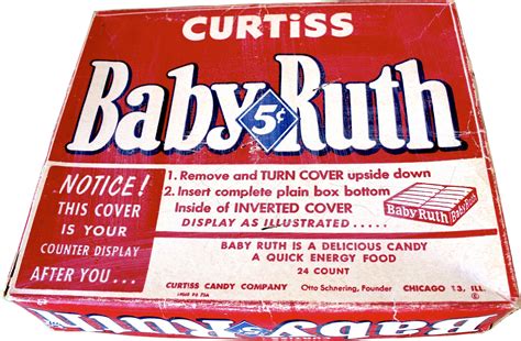 Vintage curtiss candy baby ruth wax candy bar wrapper. Curtiss Candy Co., est. 1916 - Made-in-Chicago Museum