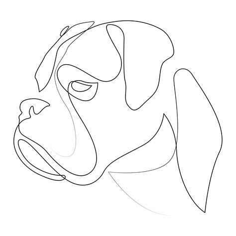 Boxer One Line Dog Art By Addillum In 2021 Dog Line Art Line Art