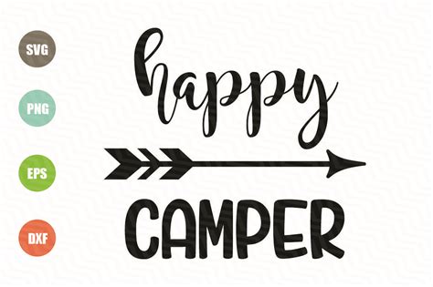 Happy Camper SVG File By NewSvgArt | TheHungryJPEG.com