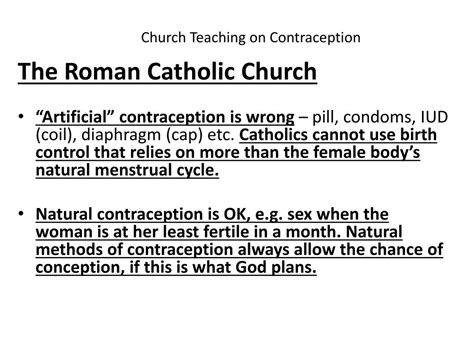 Ppt Church Teachings On Contraception Powerpoint Presentation Free Download Id 2407018