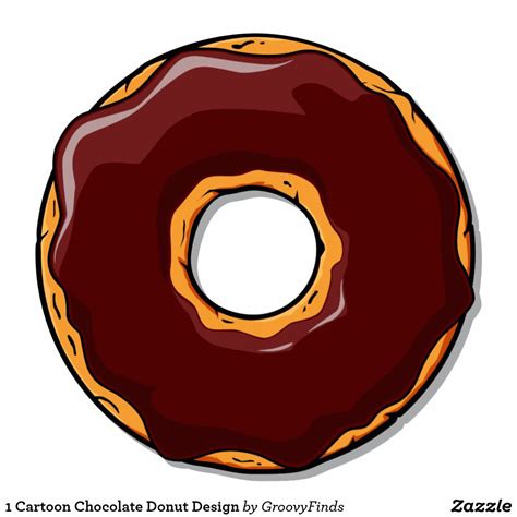 1 Cartoon Chocolate Donut Design Cutout Zazzle Donut Art Donut