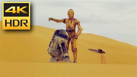 4k Hdr C3po And R2d2 Lost In Tatooine Star Wars Episode Iv Youtube