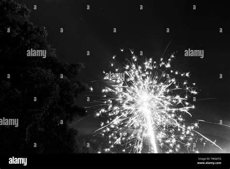 Fireworks Light Up The Night Sky On New Years Eve In Guatemala In