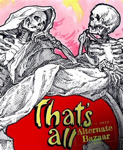 Pastel Grunge Skeleton Art Print With Thats All Folks Etsy
