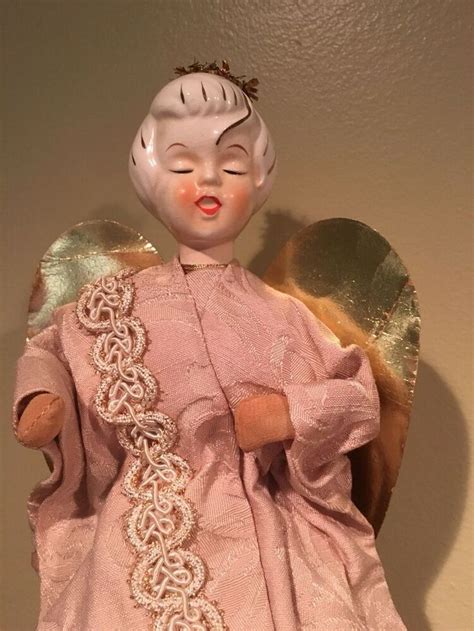 Vintage Christmas Angel 13” Christmas Angel With Ceramic Head Large Vintage Christmas