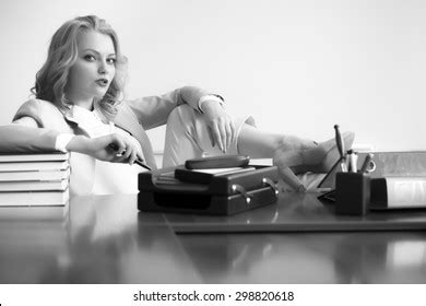 Beautiful Sexy Business Woman Boss Sitting Stock Photo Shutterstock