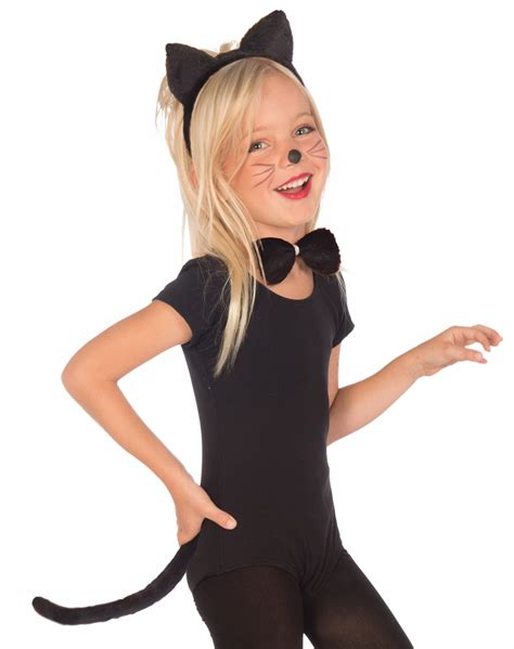 Kids Girls Black Cat Halloween Costume Kit Ebay