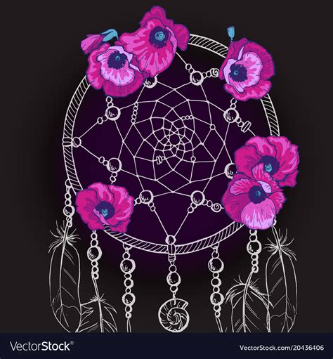 Hand Drawn Ornate Dream Catcher Royalty Free Vector Image