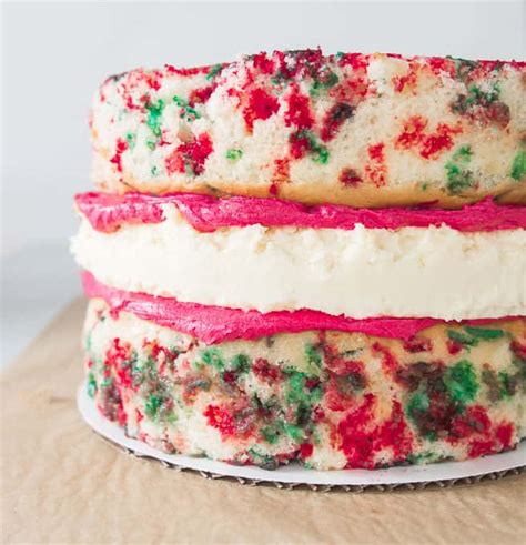 Christmas Funfetti Cheesecake Layer Cake The Itsy Bitsy Kitchen