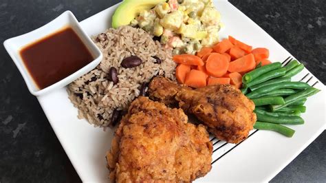 How To Make Fried Chicken Rice N Peas Jamaican Sunday Dinner Youtube