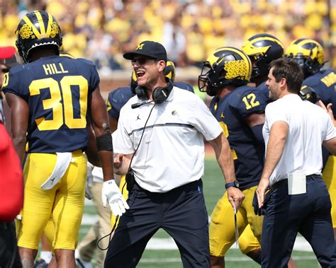 Michigans Jim Harbaugh Impressed With Running Backs Against Physical Wisconsin Hill Country News