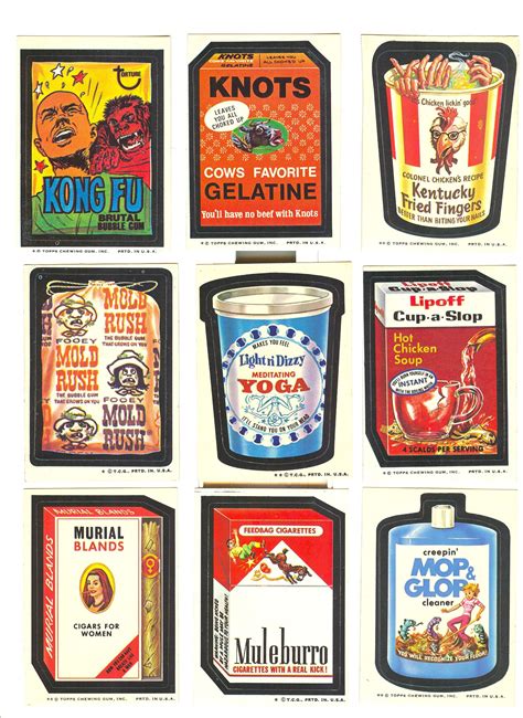 70s Wacky Pack Collection Bubble Gum Cards Retro Toys Wacky