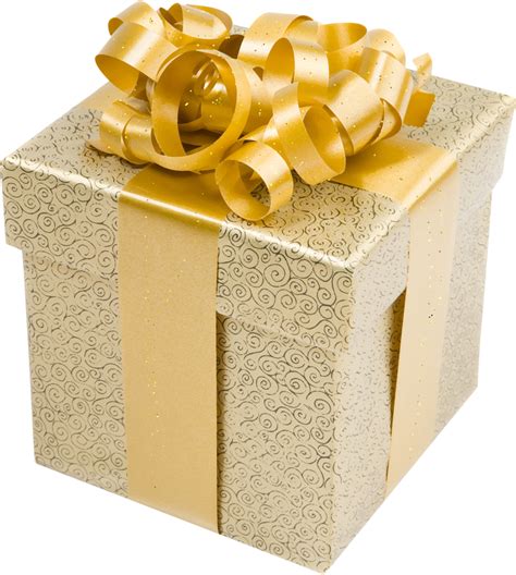 Cream Present Box With Gold Bow Png Clipart Gallery Yopriceville