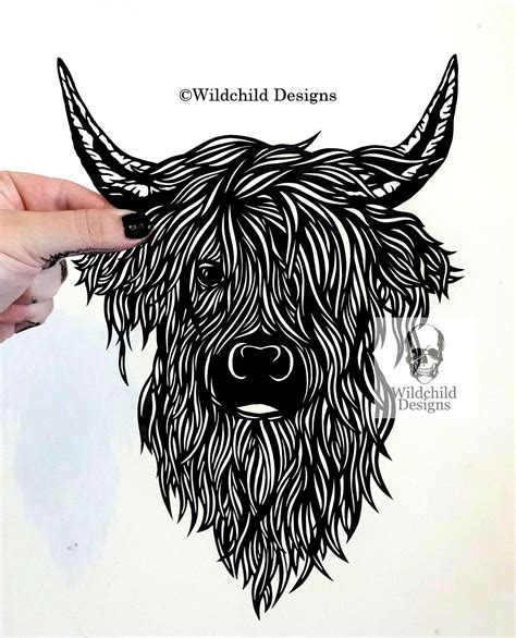 Highland Cow Papercutting Template Highland Cow Vinyl Etsy Sweden